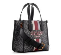 GUESS Silvana-Minibolsa de Transporte con 2 Compartimentos, Mini Bolsa Bandolera para Mujer, Logotipo de carbón, Einheitsgröße