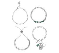 GUESS Silvertone - Juego de pulseras mixtas para mujer (4 unidades)