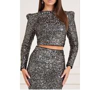 GUESS Sparkle In The Dark Jet Black Multi Talla: XXS | Manga larga Outlet | Mujer | Negro