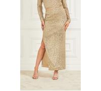 GUESS Sparkle The Dark Fantasy Gold Maxi Skirt Sequins Talla: XS | Faldas maxi Outlet | Mujer | Amarillo