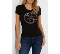 GUESS Ss Cn 4g Logo Tee Jet Black A996 Talla: XS | Camisetas de Seda Outlet | Mujer | Negro