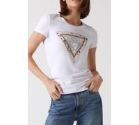 GUESS Ss Cn Cheeta Logo Tr Pure White Talla: S | Camisetas de Seda Outlet | Mujer | Blanco