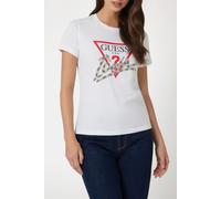 GUESS Ss Cn Icon Tee Pure White Talla: XS | Camisetas de Seda Outlet | Mujer | Blanco