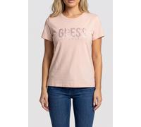 GUESS Ss Cn Python Logo Te Mellow Pink Talla: XS | Camisetas de Seda Outlet | Mujer | Rosa