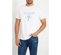 GUESS Ss Cn Treated Triang Pure White Talla: S | Vaqueros Rectos Outlet | Hombre | Blanco