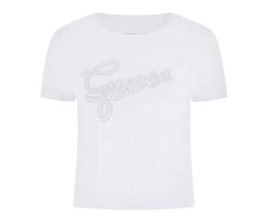 Guess- Studs Script Tee- Tops- Mujer- Blanco- M- Studs Script Tee