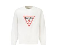 Guess- Sudadera Blanca de Algodón con Estampado de Logo- Sweatshirts & Hoodies- Hombre- Blanco- L- Sudadera Blanca de Algodón con Estampado de Logo