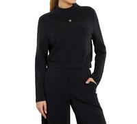 Guess Sudadera de Mujer V4YQ05KCAY2 Olympe High Neck Sweatshirt Jet Black con Logotipo AI25, Negro, S