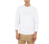 GUESS Sudadera Eco Beau para hombre, Blanco puro, Large