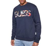 Guess- Sudadera Original con Gran Logo- Sweatshirts & Hoodies- Hombre- Azul- S- Sudadera Original con Gran Logo