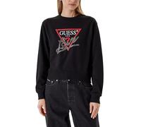 GUESS Sudadera para Mujer, Diseño Logo Triangular con Pedrería, Negro (FR/ES, Letras, M, Regular, Regular, Negro)