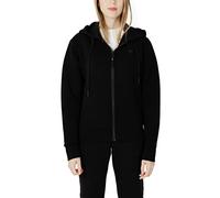 Guess Sudadera Scuba Capucha y Cremallera completa, Logo Triángulo Lado Corazón y Detrás. Ajuste Regular Producto Carry-Over S Negro