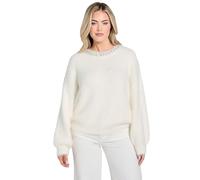 Guess Long Sleeve Arisa Rhinestone Sweater Suéter, Blanco Paloma, S para Mujer