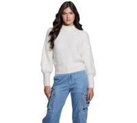GUESS Suéter Keyla de manga larga para mujer, Crema Blanco, M