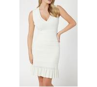 GUESS Syria Sl V Neck Dres Pale Pearl Talla: 44 | Mini Vestidos Outlet | Mujer | Blanco