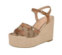 GUESS Taani, Sandalias con cuña Mujer, Logotipo marrón Medio 210, 36 EU