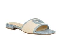 GUESS Tampa, Sandalias Planas Mujer, Light Blue Beige Multi, 38 EU