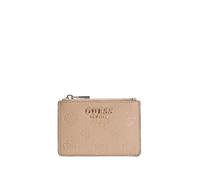 GUESS Tarjetero Ella Logo SLG Credit Card Case Beige Logo marrón Topo
