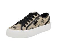 Guess Tenis Jelexa para Mujer, Logotipo Natural Claro/Negro 111, 37.5 EU
