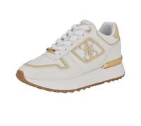 Guess Tenis Koyaa para Mujer, Blanco/Dorado Multi 141, 38 EU