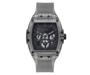 Guess Trend Casual Tonneau Diamond - Reloj para Hombre, 43 mm, Esfera Negra, Caja y Pulsera de Acero Inoxidable