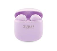 Guess True Wireless Script Logo Bluetooth 5.3 Purple - Auriculares TWS con estuche de carga