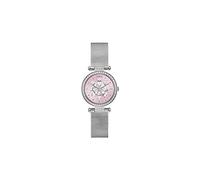 GUESS US - Reloj analógico de Malla en Tono Plateado Rosa Brillante para Mujer, Plata, GW0032L3-AMZUK