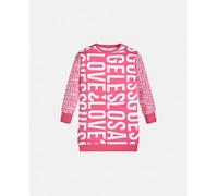 Guess Vestido de niña en manga larga con logo. Rosa 14 Años