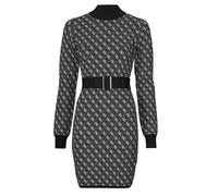 Guess Vestido LISE 4G LS BELTED DRESS SWTR in Negro EU XL
