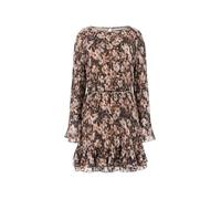 Guess Vestido plisado de Ilenia de manga larga para mujer, Estampado de flores de safari, M