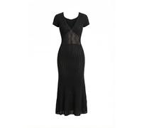 GUESS - Vestido vaquero con puntera rib Kendall jblk Jet Black a996, Negro , XS