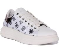 Guess Vibo 4G Gunmetal Lace Up Trainer Mujer Blanco Plata EU 36-42