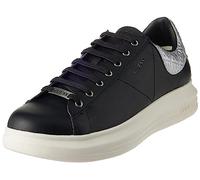 GUESS VIBO, Sneaker Hombre, Plateado Negro, 43 EU