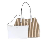 GUESS Vikky Large 2 In 1 Tote, Bolso de Mano Mujer, Rayas Naturales y Blancas, 50 x 30 x 10 cm