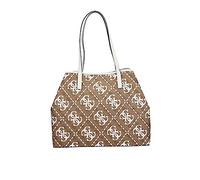 GUESS Vikky Large Tote, Bag Women, Logotipo de café con Leche/Blanco, One Size