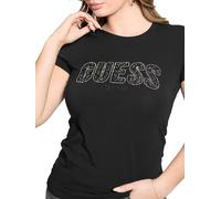 Guess Camiseta para mujer W5GI04 J1314 Negro Logotipo con Brillantes EST. 1981 Talla S