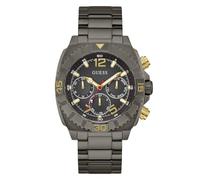 Guess Reloj de pulsera para hombre, cronógrafo, acero inoxidable, Negro