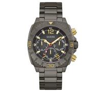 Guess Reloj de pulsera para hombre, cronógrafo, acero inoxidable, Negro