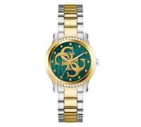 GUESS Reloj de pulsera GT Annette GW0861L4 para mujer, acero inoxidable, bicolor, verde, Moderno