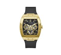 Guess Watches Gents Reloj Hombre Caja De Acero Pulsera Genuine Leather, Silicona De Color Negro Resistente Al Agua 5 Atm Gw0202g1