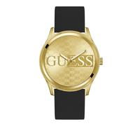 Guess Watches Gents Reloj Hombre Caja De Acero Reciclado Pulsera Silicona De Color Negro Resistente Al Agua 3 Atm Gw0726g2