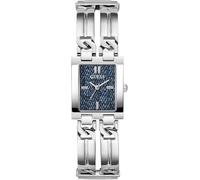 GUESS Reloj de pulsera para mujer, acero inoxidable, plateado/azul, Vestido casual