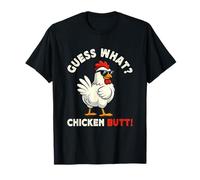 Guess What Chicken Butt Meme Funny Chicken Farmer Camiseta