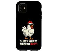 Guess What Chicken Butt Meme Funny Chicken Farmer Carcasa para iPhone 11