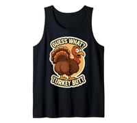 Guess What Turkey Butt Funny Thanksgiving Joke Kids Quote Camiseta sin Mangas