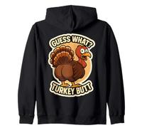Guess What Turkey Butt Funny Thanksgiving Joke Kids Quote Sudadera con Capucha