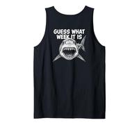 Guess What Week It Is Vintage Shark Lover Shark Meme Camiseta sin Mangas