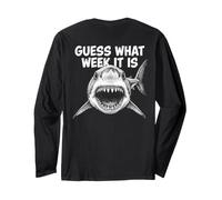 Guess What Week It Is Vintage Shark Lover Shark Meme Manga Larga