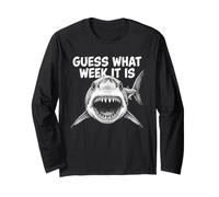 Guess What Week It Is Vintage Shark Lover Shark Meme Manga Larga