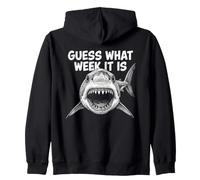 Guess What Week It Is Vintage Shark Lover Shark Meme Sudadera con Capucha